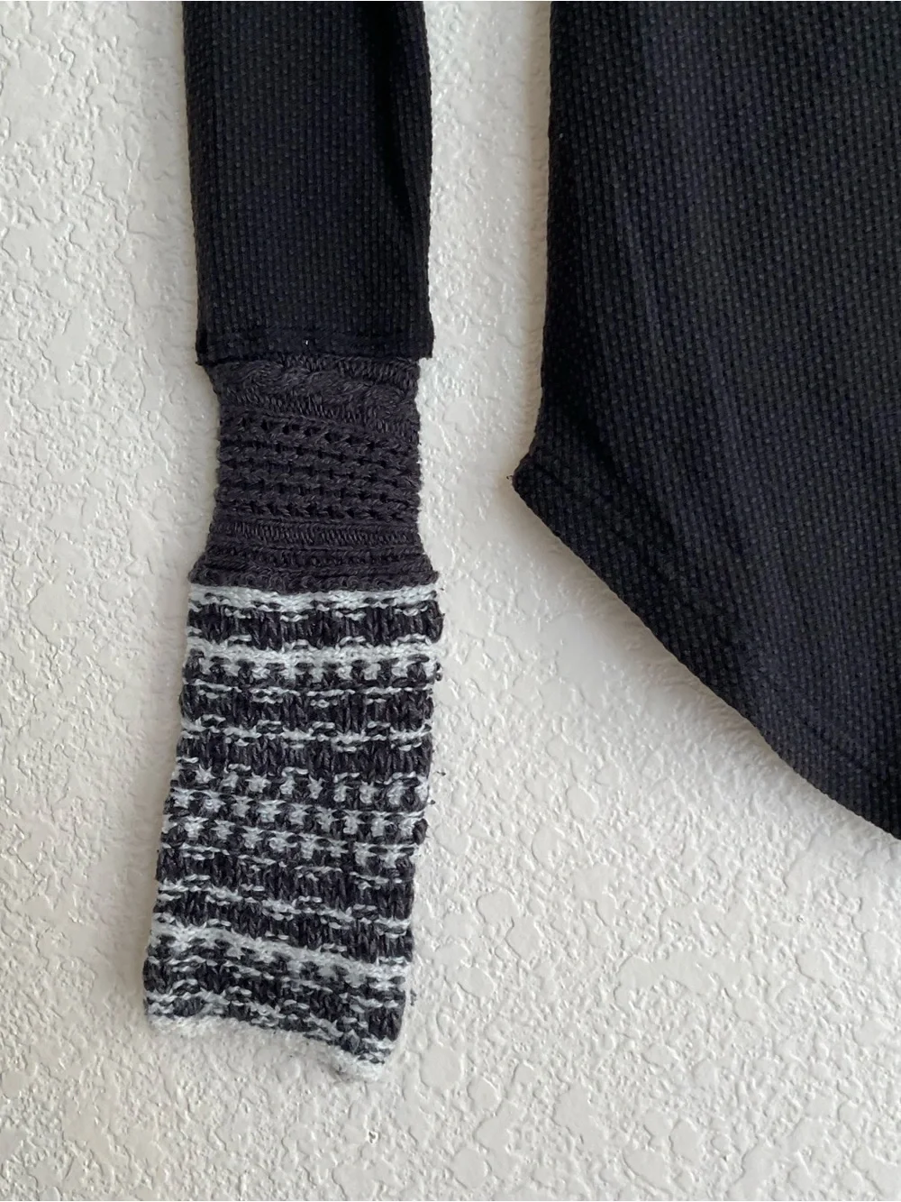 Free People Black Long Knitted Sleeve Henley